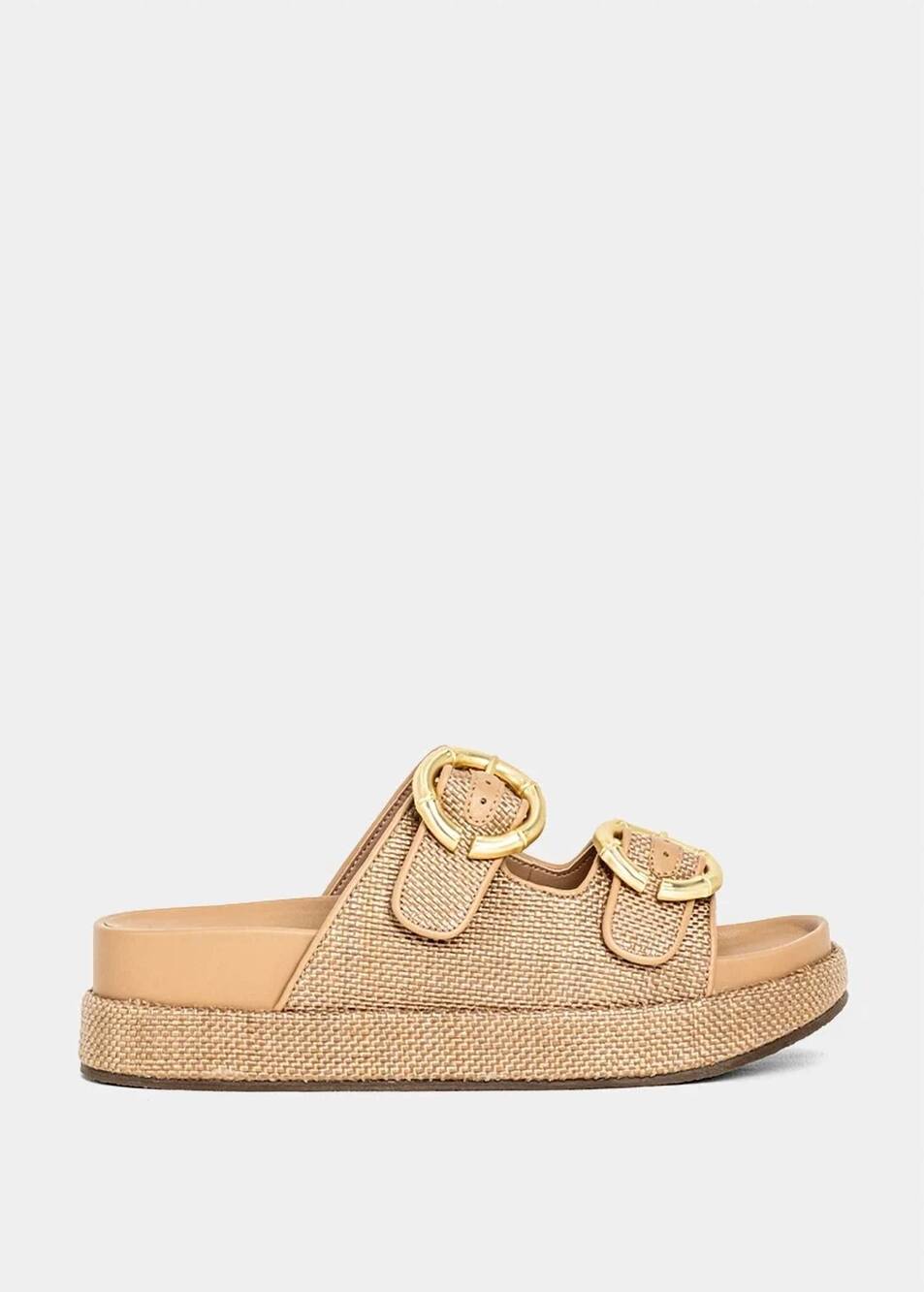NEW SHU SHOP women's lori platform sandal in brown woven
